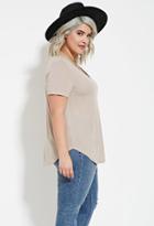 Forever21 Plus Women's  Cocoa Plus Size Classic V-neck Tee