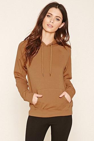 Forever21 Women's  Brown Classic Fleece Hoodie