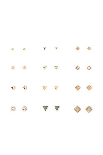 Forever21 Rhinestoned Geo Stud Set