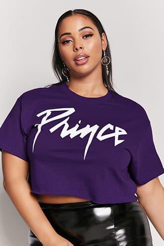 Forever21 Plus Size Prince Graphic Cropped Band Tee