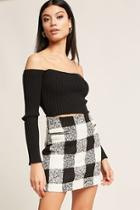 Forever21 Checkered Boucle Skirt