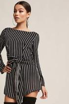 Forever21 Stripe Twist-front Romper