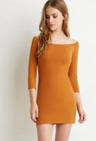 Forever21 Women's  Off-the-shoulder Bodycon Dress (amber)