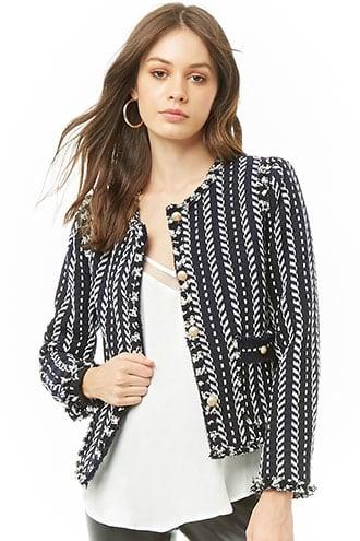 Forever21 Broken-striped Tweed Jacket