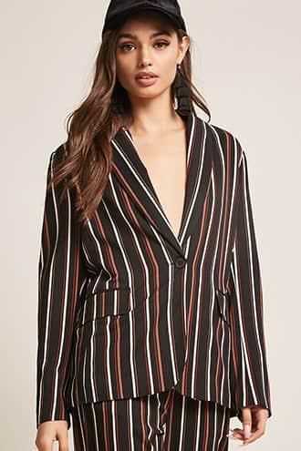 Forever21 Striped Single-breasted Blazer
