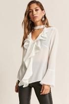 Forever21 Ruffle V-cutout Top