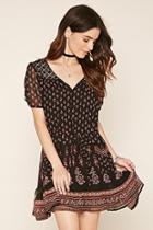 Forever21 Women's  Floral Crochet-paneled Dress