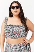Forever21 Plus Size Ruffled Gingham & Floral Print Crop Top