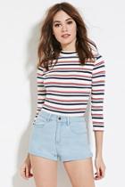 Forever21 High Rise Cuffed Denim Shorts