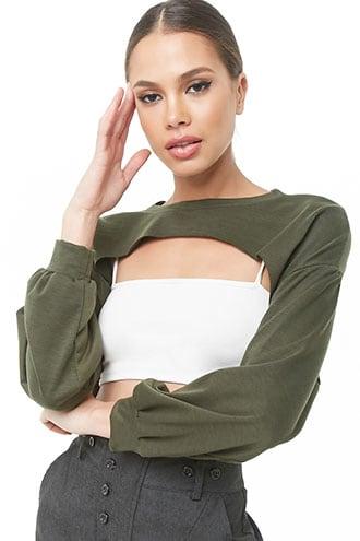 Forever21 Drop-shoulder Crop Top