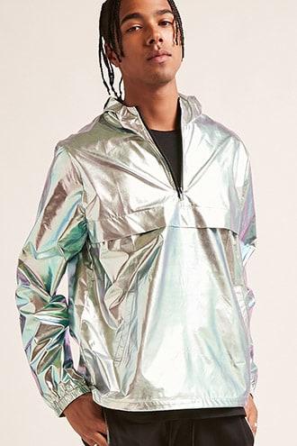 Forever21 Metallic Hooded Anorak