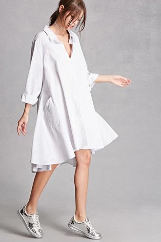 Forever21 Grid Print Shirt Dress