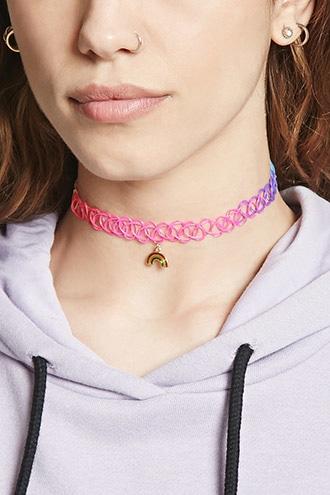 Forever21 Rainbow Tattoo Choker