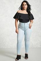 Forever21 Plus Size Frayed High-rise Jeans