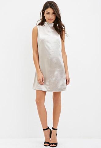 Love21 Mock Neck Metallic Dress