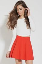 Forever21 Women's  Tomato Mini Skater Skirt