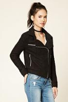 Forever21 Women's  Loop-knit Moto Jacket