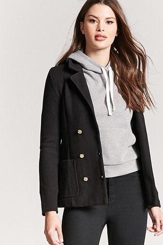 Forever21 Double-breasted Knit Blazer