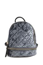 Forever21 Quilted Velvet Mini Backpack