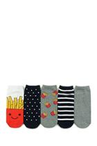 Forever21 French Fry Graphic Ankle Socks - 5 Pack