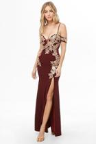 Forever21 Floral Embroidered Gown