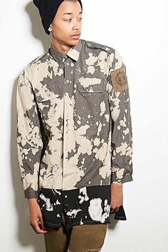 21 Men Men's  Cross Colours Bleach Dye Jacket
