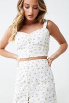 Forever21 Floral Button-front Cropped Cami