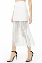 Forever21 Sheer Accordion-pleated Combo Skirt