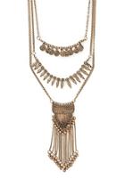 Forever21 Antique Gold Layered Statement Necklace