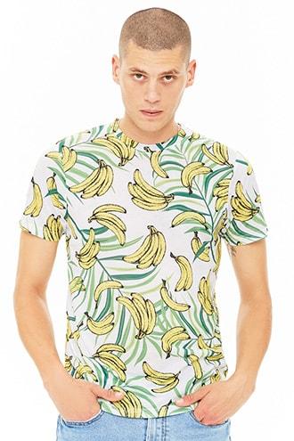 Forever21 Drill Tropical Bananas Graphic Tee