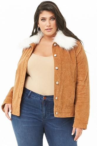 Forever21 Plus Size Padded Corduroy Jacket