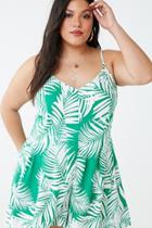 Forever21 Plus Size Pleated Leaf Print Romper