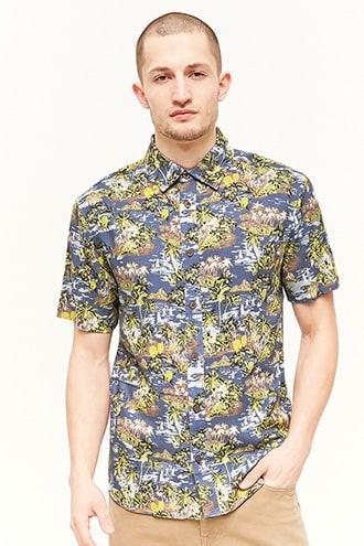 Forever21 Dstruct Island Print Shirt