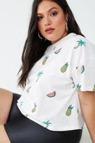 Forever21 Plus Size Palm Tree & Fruit Print Tee