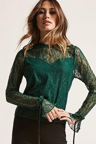 Forever21 Ruffled Lace Top