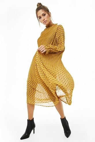 Forever21 Pleated Geo Print Midi Dress