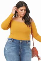 Forever21 Plus Size Ribbed Off-the-shoulder Top