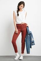 Forever21 Women's  Brick High-rise Skinny Jeans