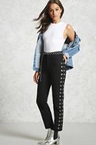 Forever21 High-waist Grommet Jeans