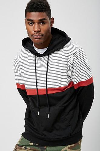 Forever21 Striped Colorblock Hoodie