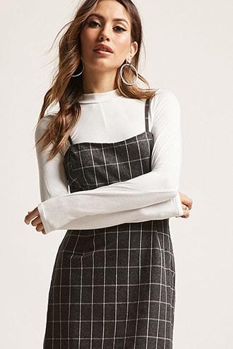 Forever21 Grid Print A-line Dress