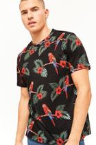 Forever21 Floral & Parrot Print Tee
