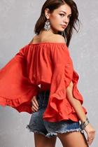 Forever21 Off-the-shoulder Flounced Top