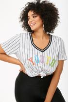 Forever21 Plus Size Striped Graphic Top