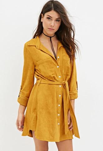 Forever21 Faux Suede Shirt Dress