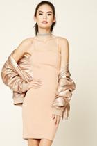 Forever21 Women's  Apricot Slub Knit Slip Dress