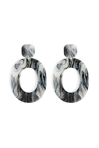 Forever21 Marble Oval Drop Earrings