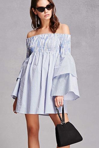 Forever21 Striped Bell Sleeve Dress