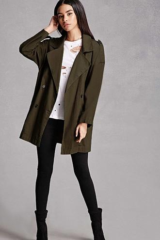 Forever21 Double-breasted Collared Jacket
