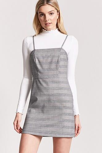 Forever21 Glen Plaid Square Neck Dress
